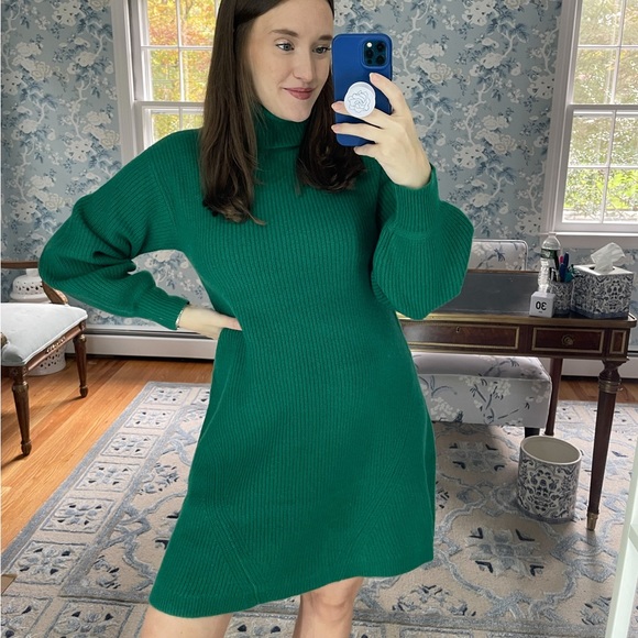j crew green sweater dress Womens Teal Tunic Sweater Dress Small main image 0
